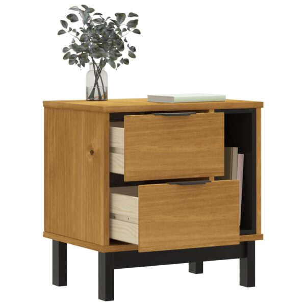 vidaXL Bedside Cabinet FLAM 19.3"x13.8"x19.7" Solid Wood Pine - Image 3