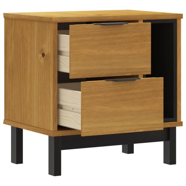 vidaXL Bedside Cabinet FLAM 19.3"x13.8"x19.7" Solid Wood Pine - Image 4