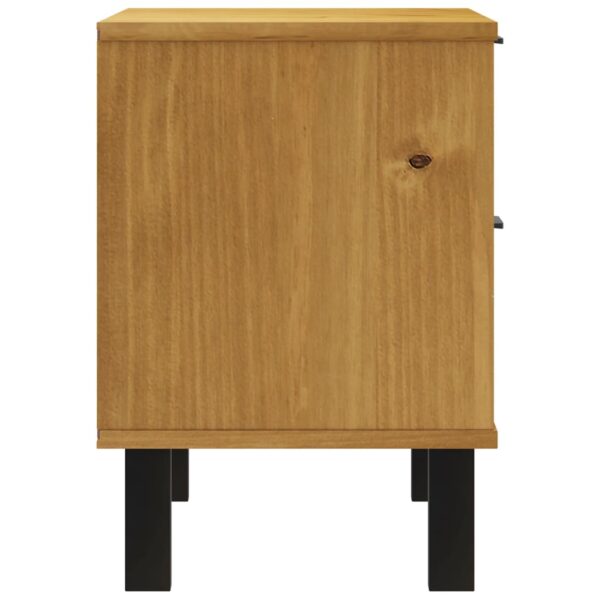 vidaXL Bedside Cabinet FLAM 19.3"x13.8"x19.7" Solid Wood Pine - Image 6