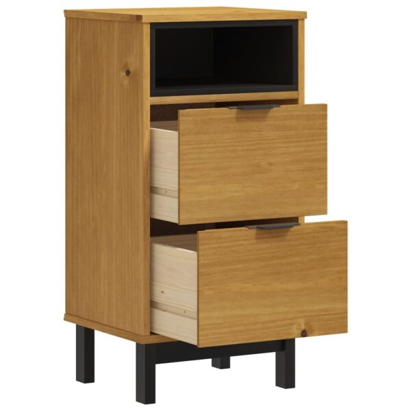 vidaXL Bedside Cabinet FLAM 15.7"x13.8"x31.5" Solid Wood Pine - Image 4