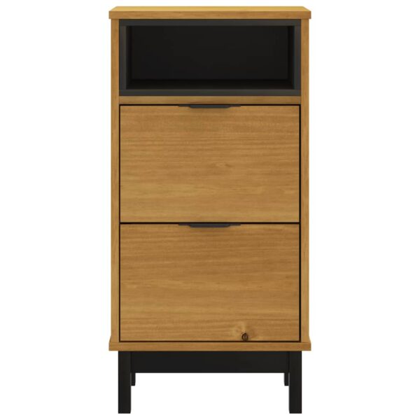 vidaXL Bedside Cabinet FLAM 15.7"x13.8"x31.5" Solid Wood Pine - Image 5