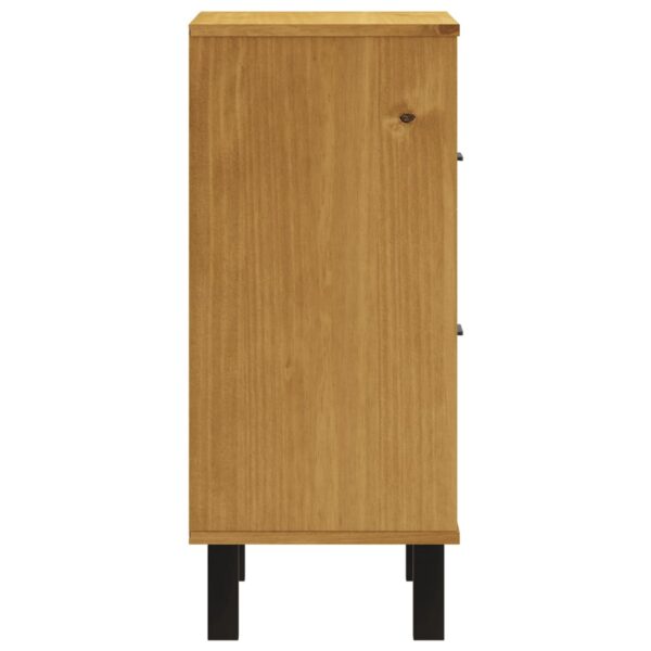 vidaXL Bedside Cabinet FLAM 15.7"x13.8"x31.5" Solid Wood Pine - Image 6