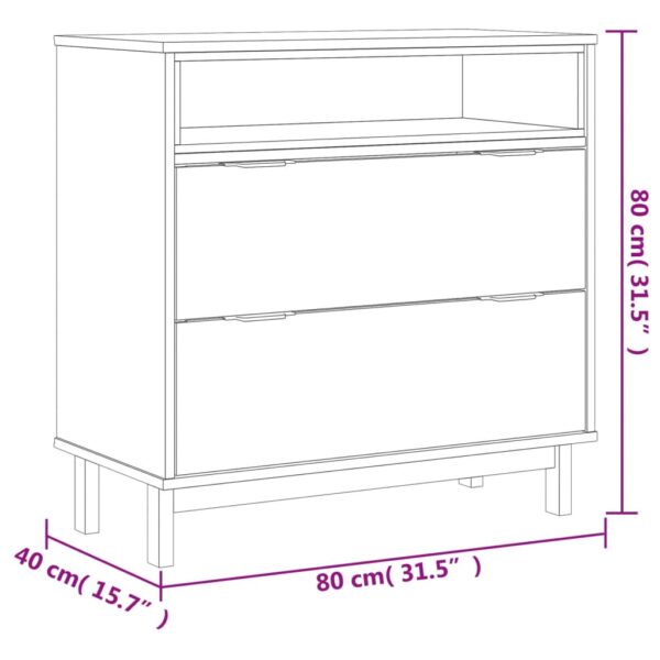 vidaXL Drawer Cabinet FLAM 31.5"x15.7"x31.5" Solid Wood Pine - Image 10