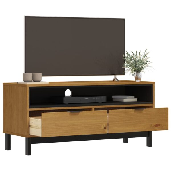 vidaXL TV Stand FLAM 43.3"x15.7"x19.7" Solid Wood Pine - Image 3