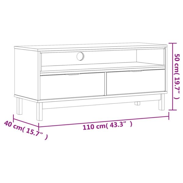 vidaXL TV Stand FLAM 43.3"x15.7"x19.7" Solid Wood Pine - Image 10