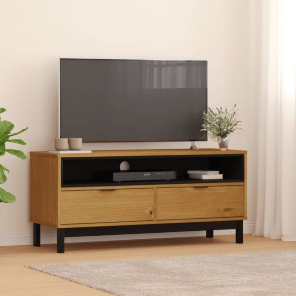 vidaXL TV Stand FLAM 43.3"x15.7"x19.7" Solid Wood Pine