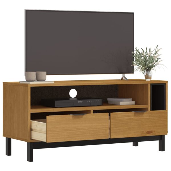 vidaXL TV Stand FLAM 43.3"x15.7"x19.7" Solid Wood Pine - Image 3