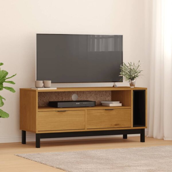 vidaXL TV Stand FLAM 43.3"x15.7"x19.7" Solid Wood Pine