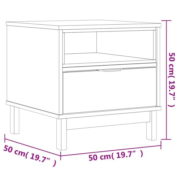 vidaXL Side Table FLAM 19.7"x19.7"x19.7" Solid Wood Pine - Image 10