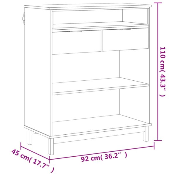 vidaXL Bar Table FLAM 36.2"x17.7"x43.3" Solid Wood Pine - Image 10