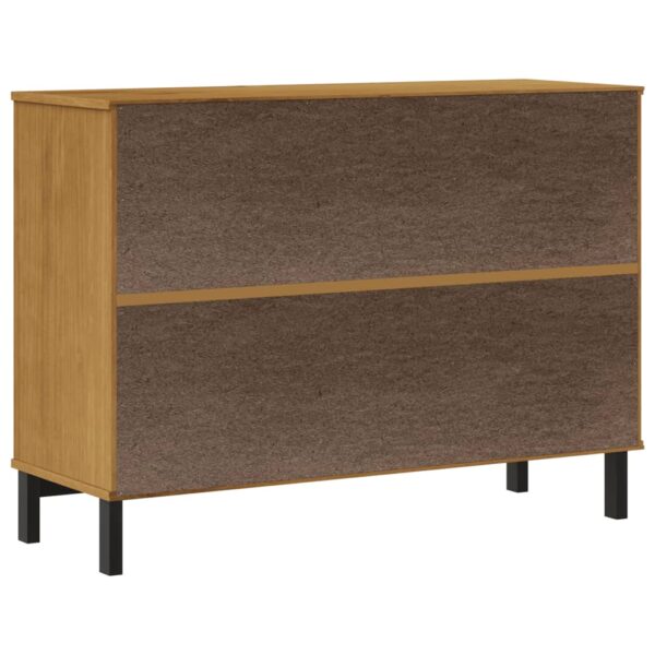 vidaXL Sideboard with Glass Door FLAM 43.3"x15.7"x31.5" Solid Wood Pine - Image 7