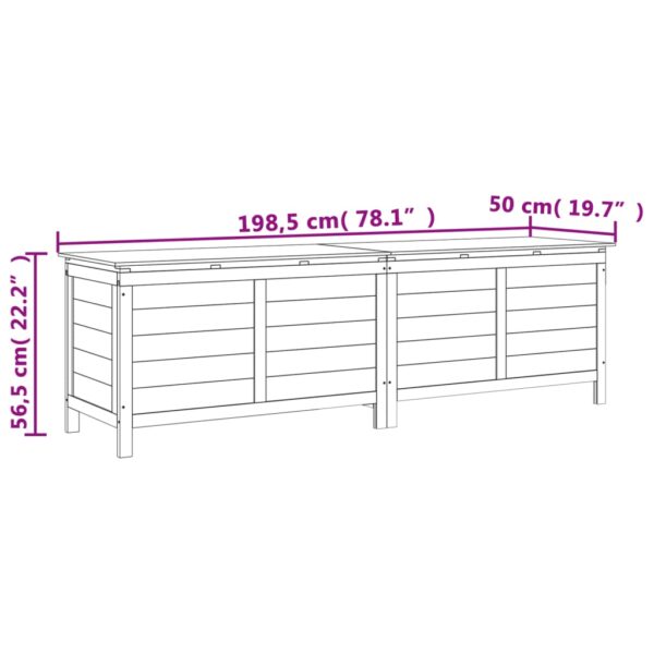 vidaXL Patio Storage Box 78.1"x19.7"x22.2" Solid Wood Fir - Image 8