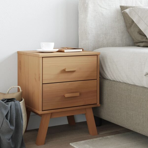 vidaXL Bedside Cabinet OLDEN Brown Solid Wood Pine - Image 3