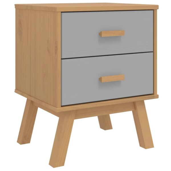 vidaXL Bedside Cabinet OLDEN Gray and Brown Solid Wood Pine - Image 2