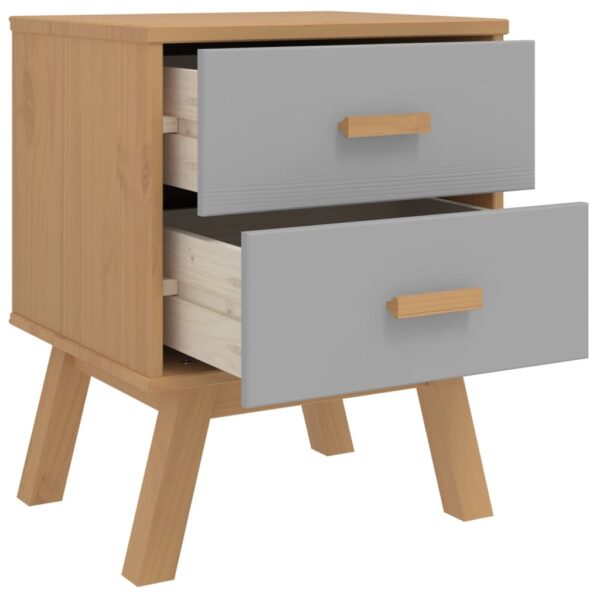 vidaXL Bedside Cabinet OLDEN Gray and Brown Solid Wood Pine - Image 6