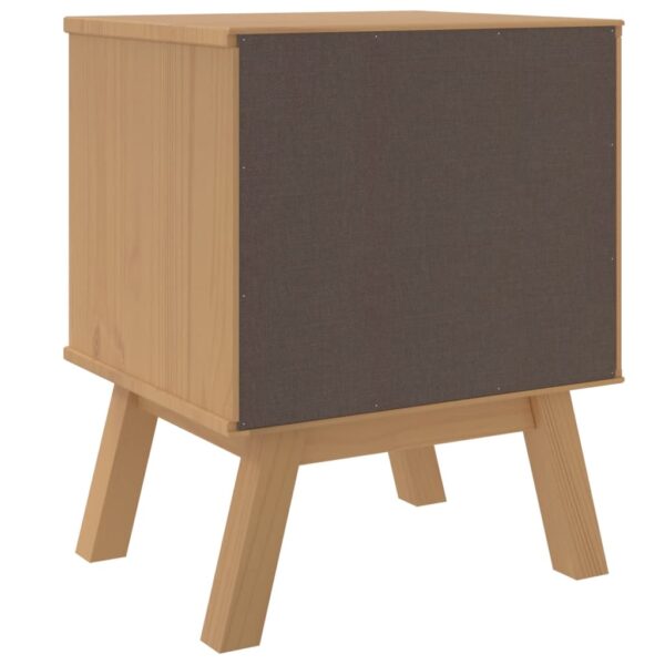 vidaXL Bedside Cabinet OLDEN Gray and Brown Solid Wood Pine - Image 9