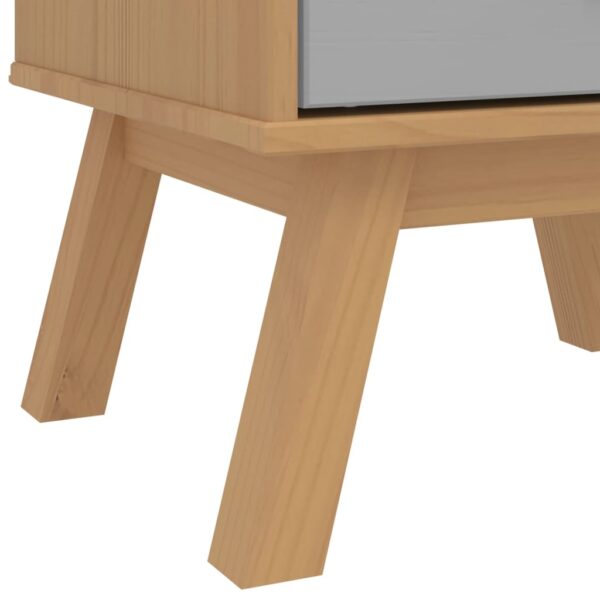 vidaXL Bedside Cabinet OLDEN Gray and Brown Solid Wood Pine - Image 11