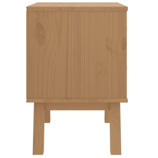 vidaXL Bedside Cabinet OLDEN White and Brown Solid Wood Pine - Image 8