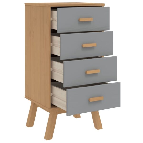 vidaXL Bedside Cabinet OLDEN Gray and Brown Solid Wood Pine - Image 6