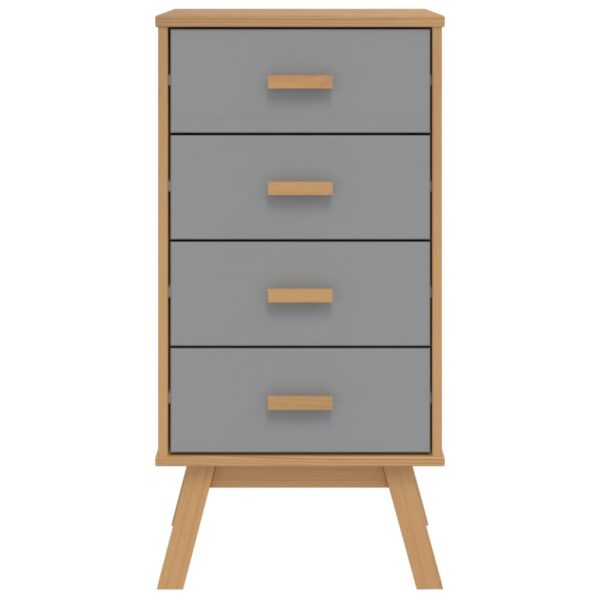 vidaXL Bedside Cabinet OLDEN Gray and Brown Solid Wood Pine - Image 7