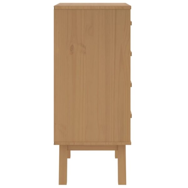 vidaXL Bedside Cabinet OLDEN Gray and Brown Solid Wood Pine - Image 8