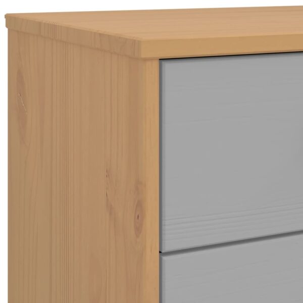 vidaXL Bedside Cabinet OLDEN Gray and Brown Solid Wood Pine - Image 10