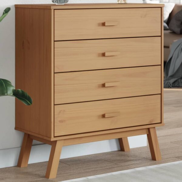 vidaXL Drawer Cabinet OLDEN Brown Solid Wood Pine