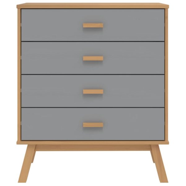 vidaXL Drawer Cabinet OLDEN Gray and Brown Solid Wood Pine - Image 7