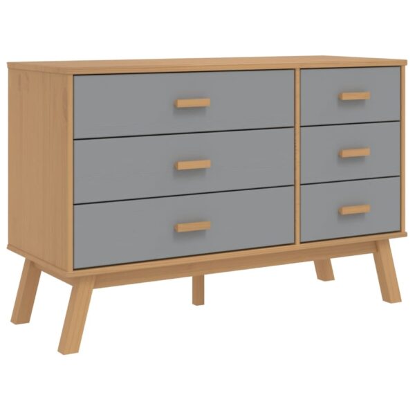 vidaXL Drawer Cabinet OLDEN Gray and Brown Solid Wood Pine - Image 2