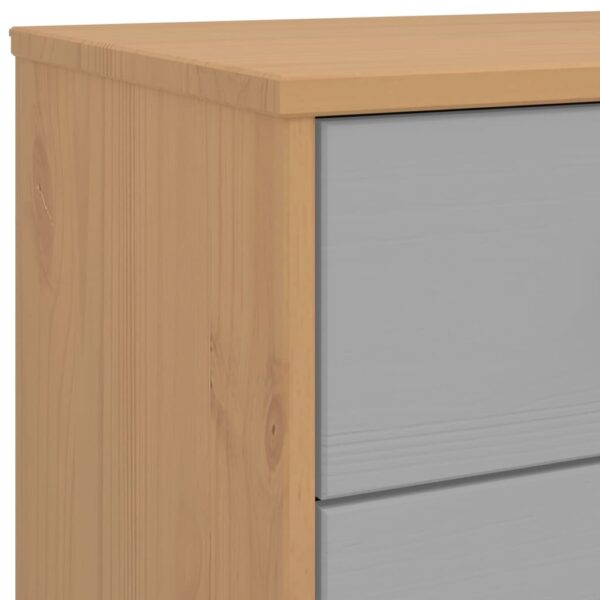 vidaXL Drawer Cabinet OLDEN Gray and Brown Solid Wood Pine - Image 10