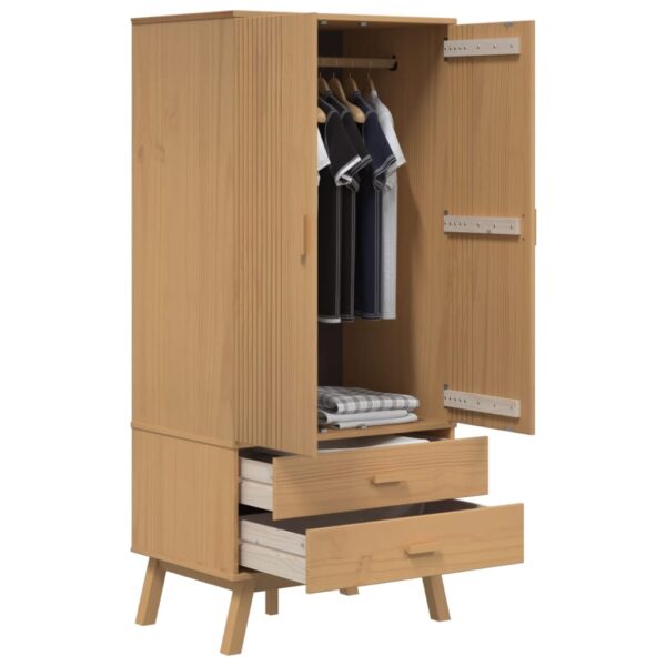 vidaXL Wardrobe OLDEN Brown 30.1"x20.9"x67.7" Solid Wood Pine - Image 5