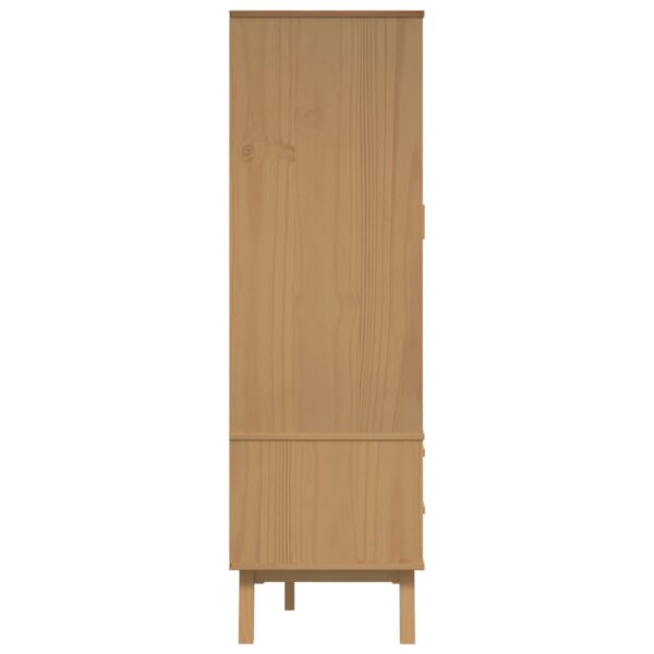 vidaXL Wardrobe OLDEN Gray and Brown 30.1"x20.9"x67.7" Solid Wood Pine - Image 8