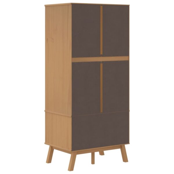 vidaXL Wardrobe OLDEN Gray and Brown 30.1"x20.9"x67.7" Solid Wood Pine - Image 9