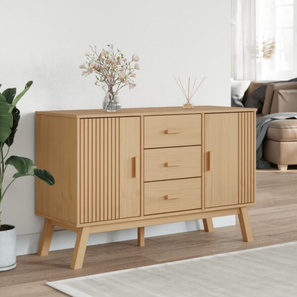 vidaXL Sideboard OLDEN Brown 44.9"x16.9"x28.9" Solid Wood Pine - Image 3