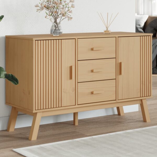 vidaXL Sideboard OLDEN Brown 44.9"x16.9"x28.9" Solid Wood Pine