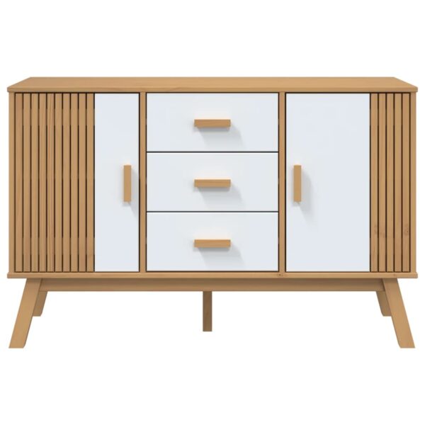 vidaXL Sideboard OLDEN White and Brown 44.9"x16.9"x28.9" Solid Wood Pine - Image 8