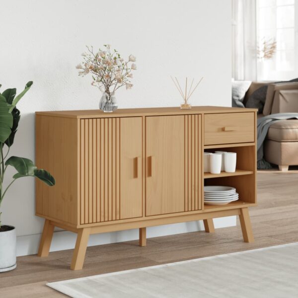 vidaXL Sideboard OLDEN Brown 44.9"x16.9"x28.9" Solid Wood Pine - Image 3