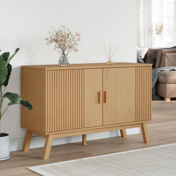 vidaXL Sideboard OLDEN Brown 44.9"x16.9"x28.9" Solid Wood Pine - Image 3