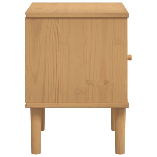 vidaXL Bedside Cabinet SENJA Rattan Look Brown 15.7"x13.8"x18.9" Solid Wood Pine - Image 7