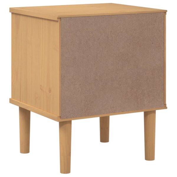 vidaXL Bedside Cabinet SENJA Rattan Look Brown 15.7"x13.8"x18.9" Solid Wood Pine - Image 8