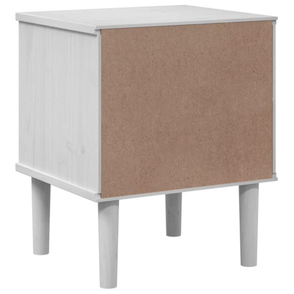 vidaXL Bedside Cabinet SENJA Rattan Look White 15.7"x13.8"x18.9" Solid Wood Pine - Image 8