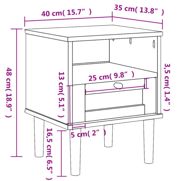 vidaXL Bedside Cabinet SENJA Rattan Look White 15.7"x13.8"x18.9" Solid Wood Pine - Image 10