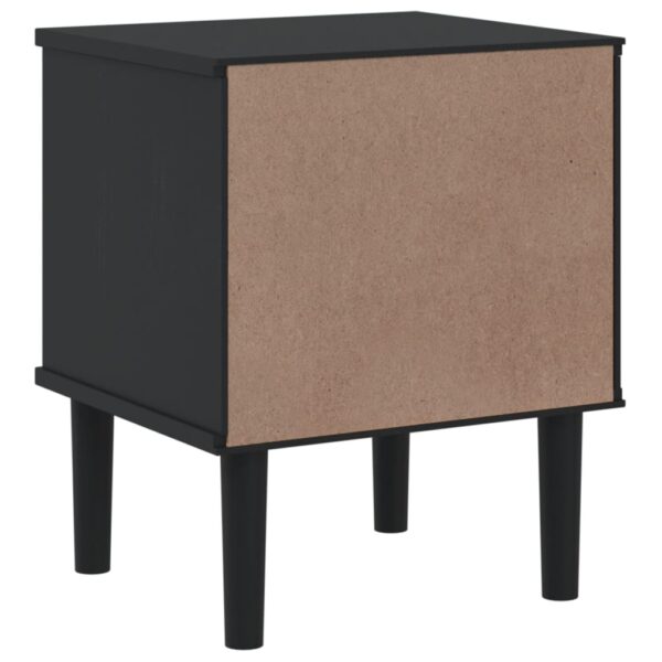 vidaXL Bedside Cabinet SENJA Rattan Look Black 15.7"x13.8"x18.9" Solid Wood Pine - Image 8