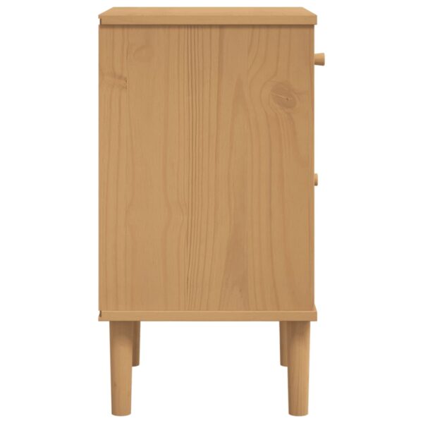 vidaXL Bedside Cabinet SENJA Rattan Look Brown 15.7"x13.8"x25.6" Solid Wood Pine - Image 7