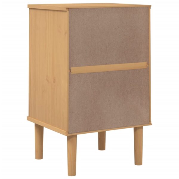 vidaXL Bedside Cabinet SENJA Rattan Look Brown 15.7"x13.8"x25.6" Solid Wood Pine - Image 8