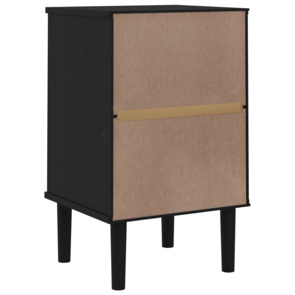 vidaXL Bedside Cabinet SENJA Rattan Look Black 15.7"x13.8"x25.6" Solid Wood Pine - Image 8