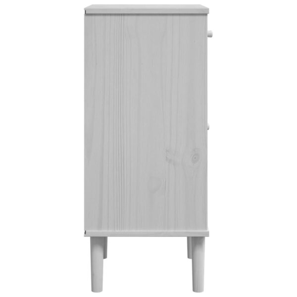 vidaXL Bedside Cabinet SENJA Rattan Look White 15.7"x13.8"x31.5" Solid Wood Pine - Image 7