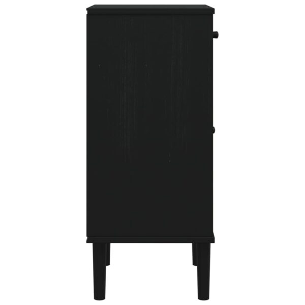 vidaXL Bedside Cabinet SENJA Rattan Look Black 15.7"x13.8"x31.5" Solid Wood Pine - Image 7