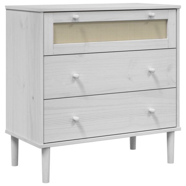 vidaXL Drawer Cabinet SENJA Rattan Look White 31.5"x15.7"x31.5" Solid Wood Pine - Image 2