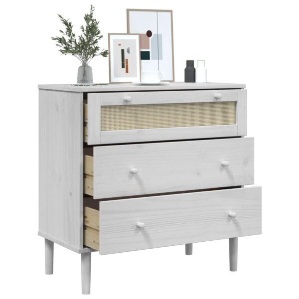 vidaXL Drawer Cabinet SENJA Rattan Look White 31.5"x15.7"x31.5" Solid Wood Pine - Image 4